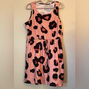 Amazon Pink and Black Leopard Print Mini Dress